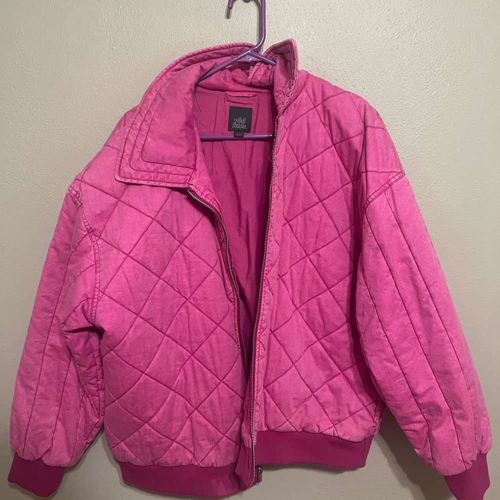 Wild Fable Vibrant Pink Quilted Jacket